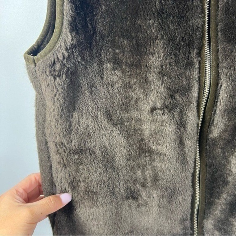 Banana Republic dark brown faux fur vest Size Small Vintage - Picture 7 of 7